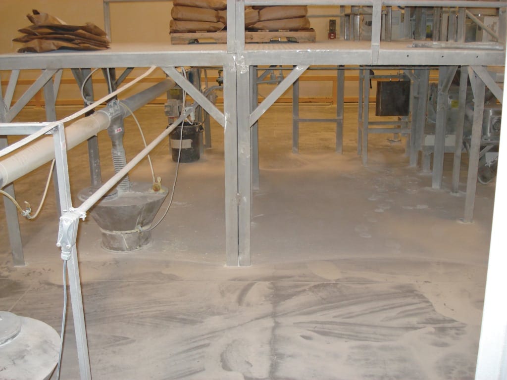 Figure 3.  While housekeeping is important, facilities should focus on containing and collecting potentially flammable or explosive dust from the processes that handle or generate fine powdered materials. These include such common, seemingly innocuous materials, such as sugar, flour and sawdust