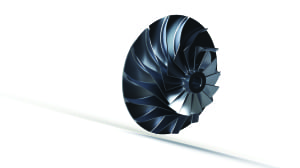 FIGURE 4. Blade profiling is an essential design step in confirming the operability of a proposed compressor geometry. This image shows a completed compressor blade for radial machinery after streamline analysis and CFD analysis has occurred