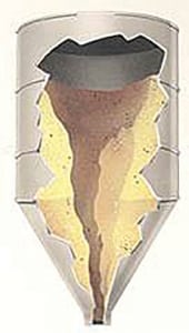 Figure 3.  When hopper walls are not sufficiently smooth or steep to overcome friction of the solids on the walls, flow problems can result