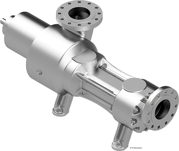 Figure 5.  Using a magnetic coupling, the SLW is a hermetically sealed, twin-screw pump used in the chemical and petrochemical sectors because it is environmentally friendly ITT Bornemann