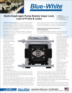 Multi-Diaphragm Pump Resists Vapor Lock, Loss of Prime & Leaks