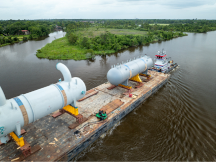 Sustainable Supply Chains - barges provide improves transport options for heavy equipment